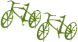 zwei grüne gezeichnete Fahrräder
